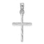 10K White Gold D/C and Polished Cross Charm