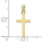 10K Polished Small Cross Charm