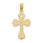10K Cross W/ Scroll Tips and Button Center Charm