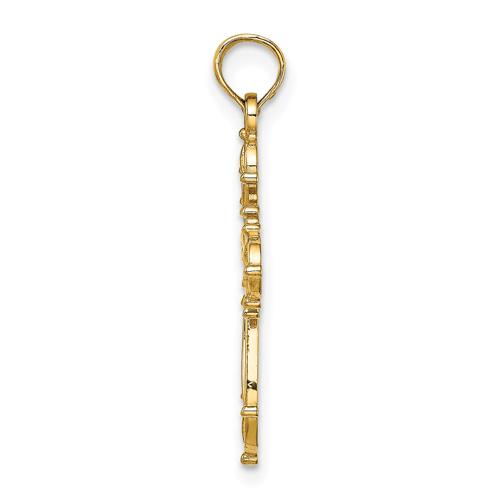 10K Cut-Out Fancy Cross Charm