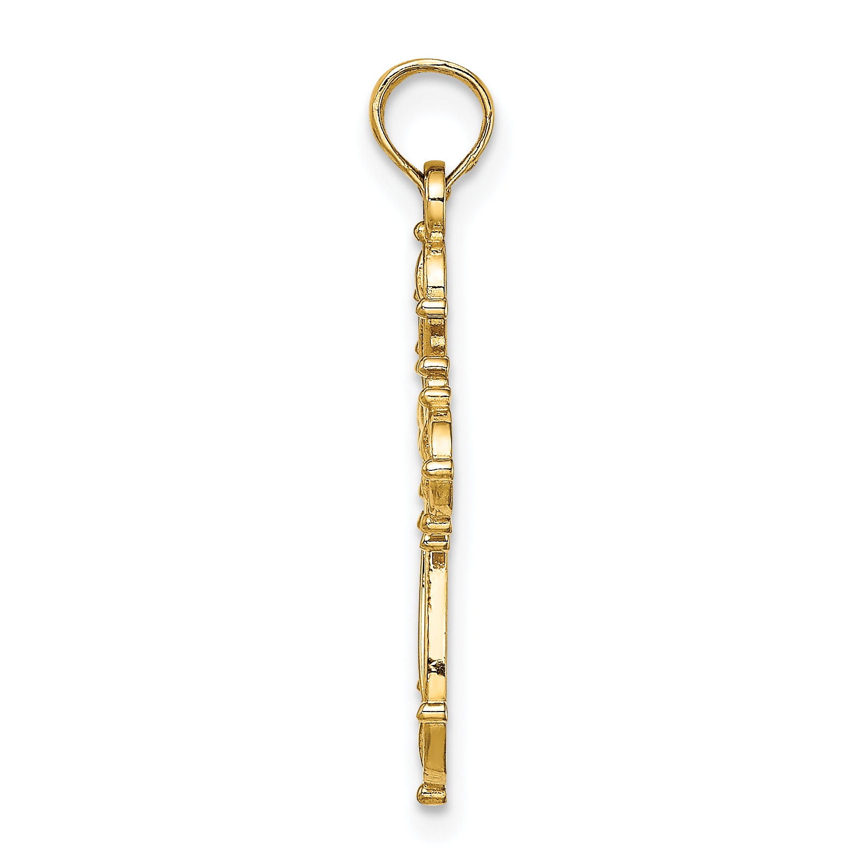 10K Cut-Out Fancy Cross Charm