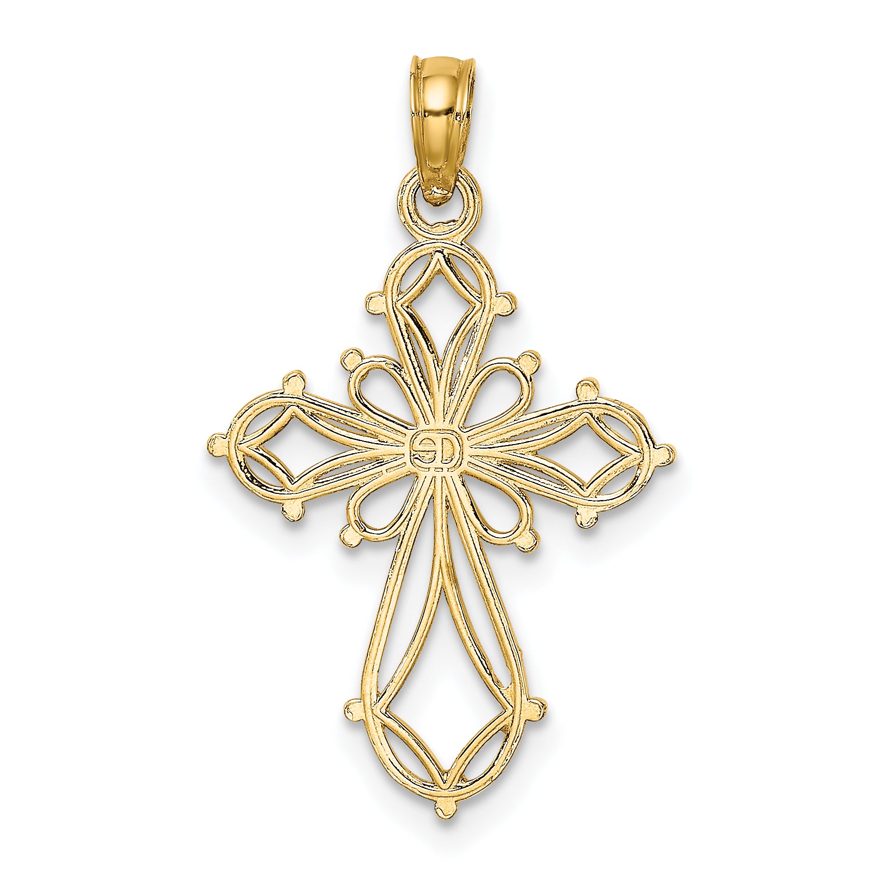 10K Cut-Out Fancy Cross Charm