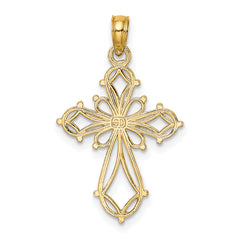 10K Cut-Out Fancy Cross Charm