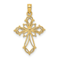 10K Cut-Out Fancy Cross Charm