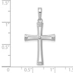 10K White Gold Polished and Cut-Out Cross