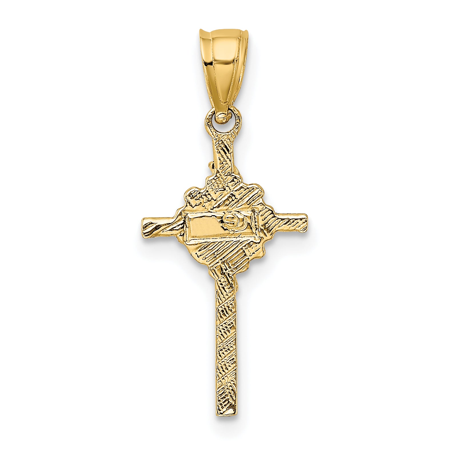 10K 2-D Starburst Crucifix Charm