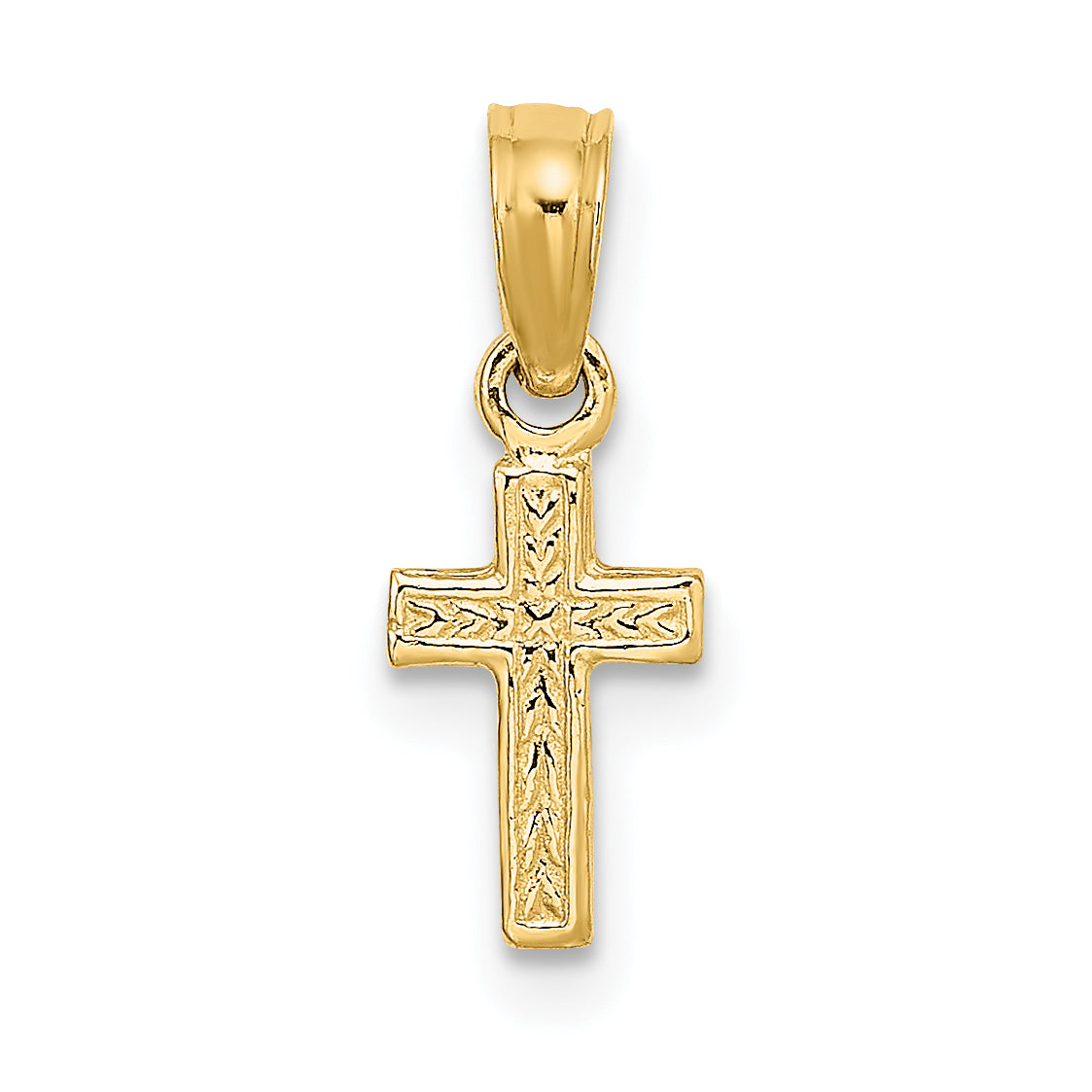 10K Polished and Engraved Mini Cross Charm Main image