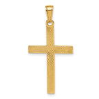 10K Polished Beveled Cross Charm