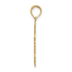 10K None Textured w/ Lace Trim Cross Charm - view 2