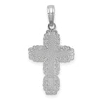 10K White Gold White Gold Textured w/ Lace Trim Cross Charm - view 4