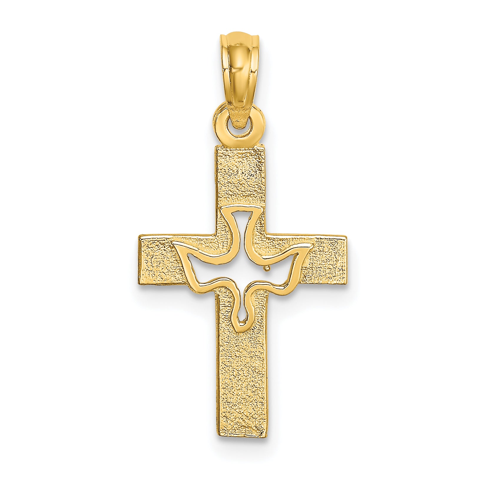 10K Dove In Cross Charm Main image
