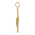 10K Textured Crucifix Charm