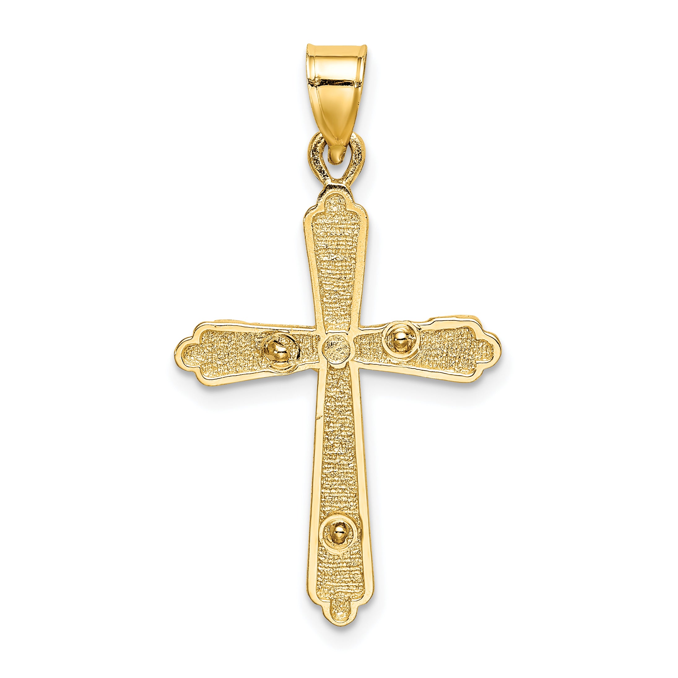 10K Textured Crucifix Charm
