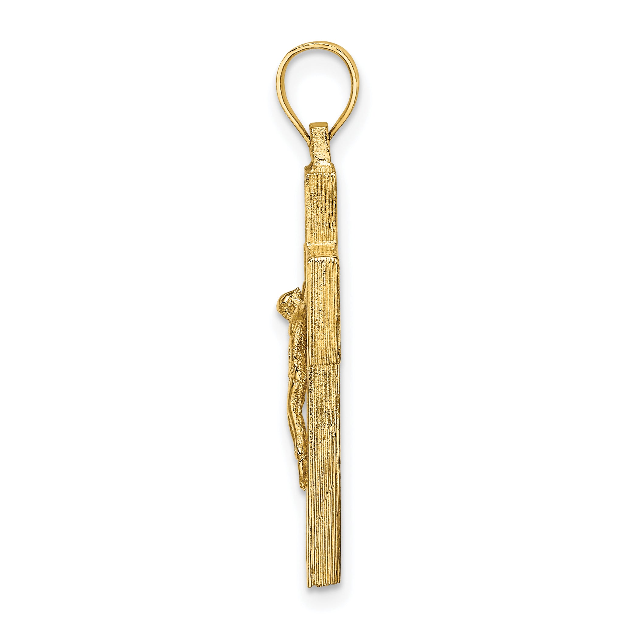 10K Textured Crucifix w/ Frame Charm Secondary image