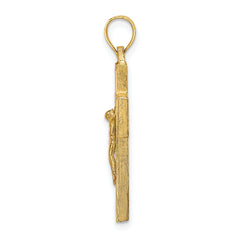 10K Textured Crucifix w/ Frame Charm