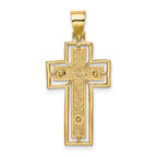 10K Textured Crucifix w/ Frame Charm