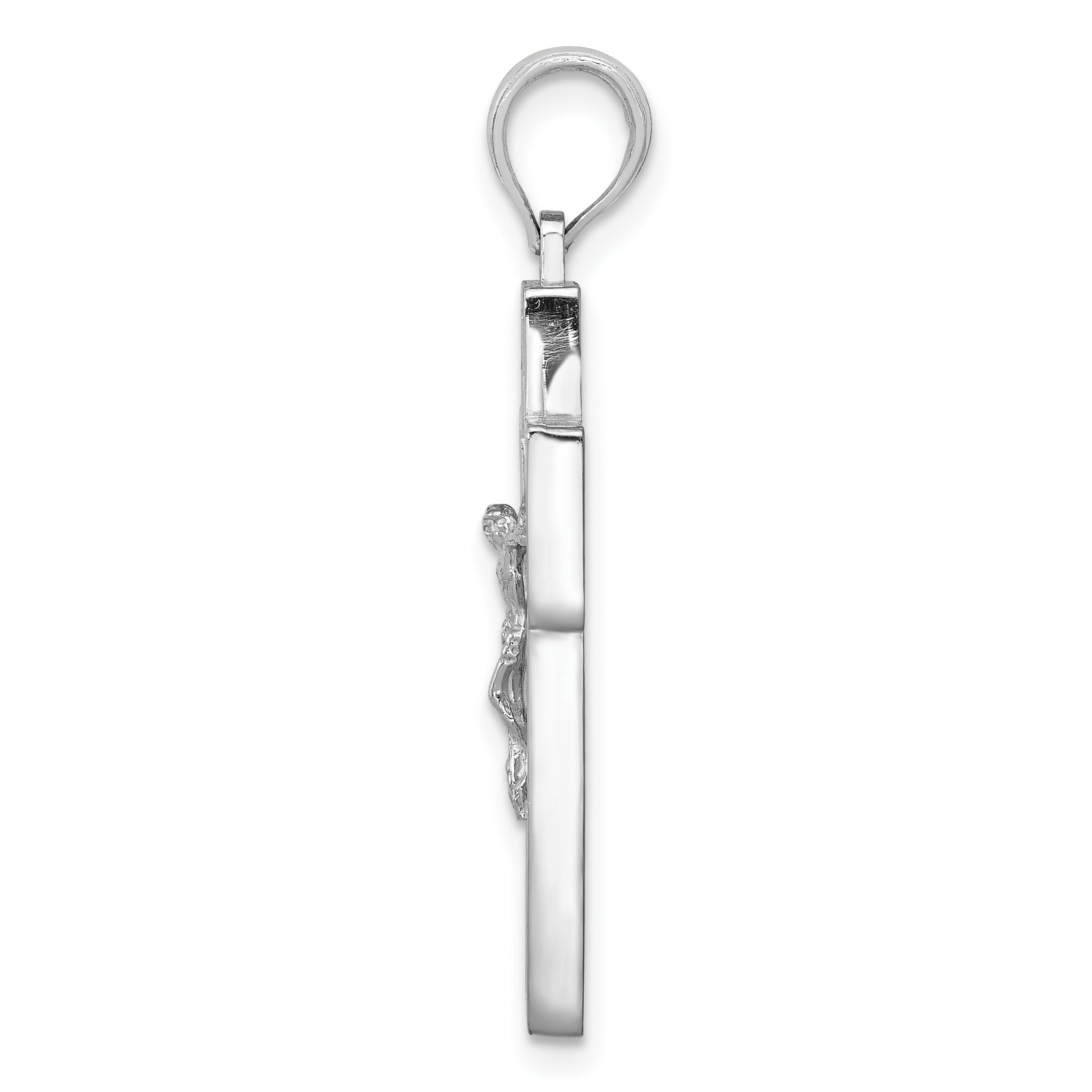 10K White Gold Textured Crucifix w/ Frame Charm Secondary image