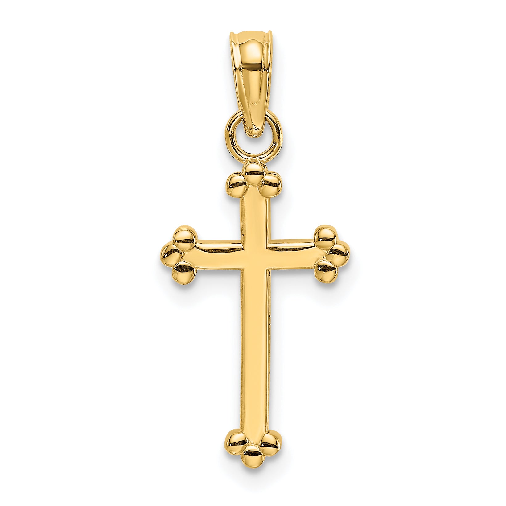 10K Polished Beaded Cross Main image