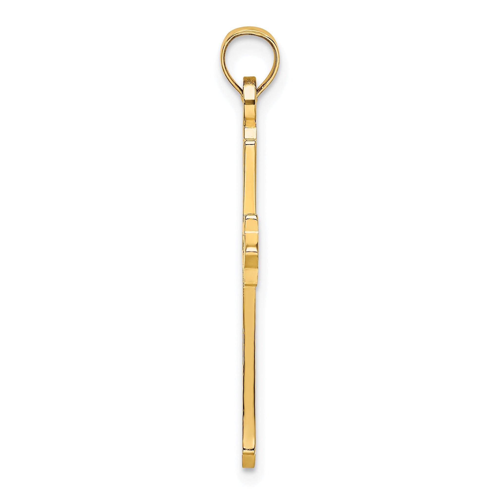 10K Polished and Cut-Out Cross Charm Secondary image