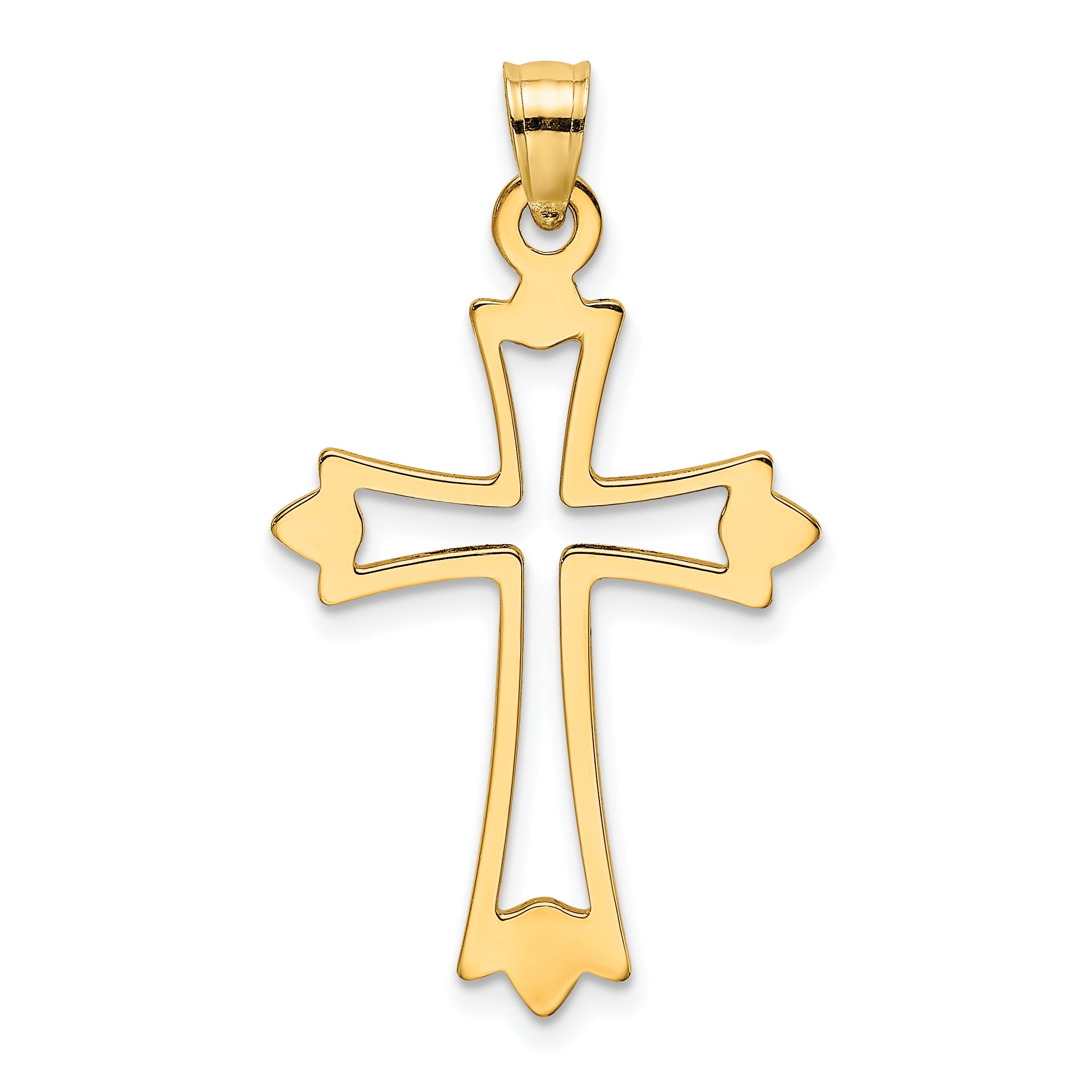 10K Polished and Cut-Out Cross Charm Main image