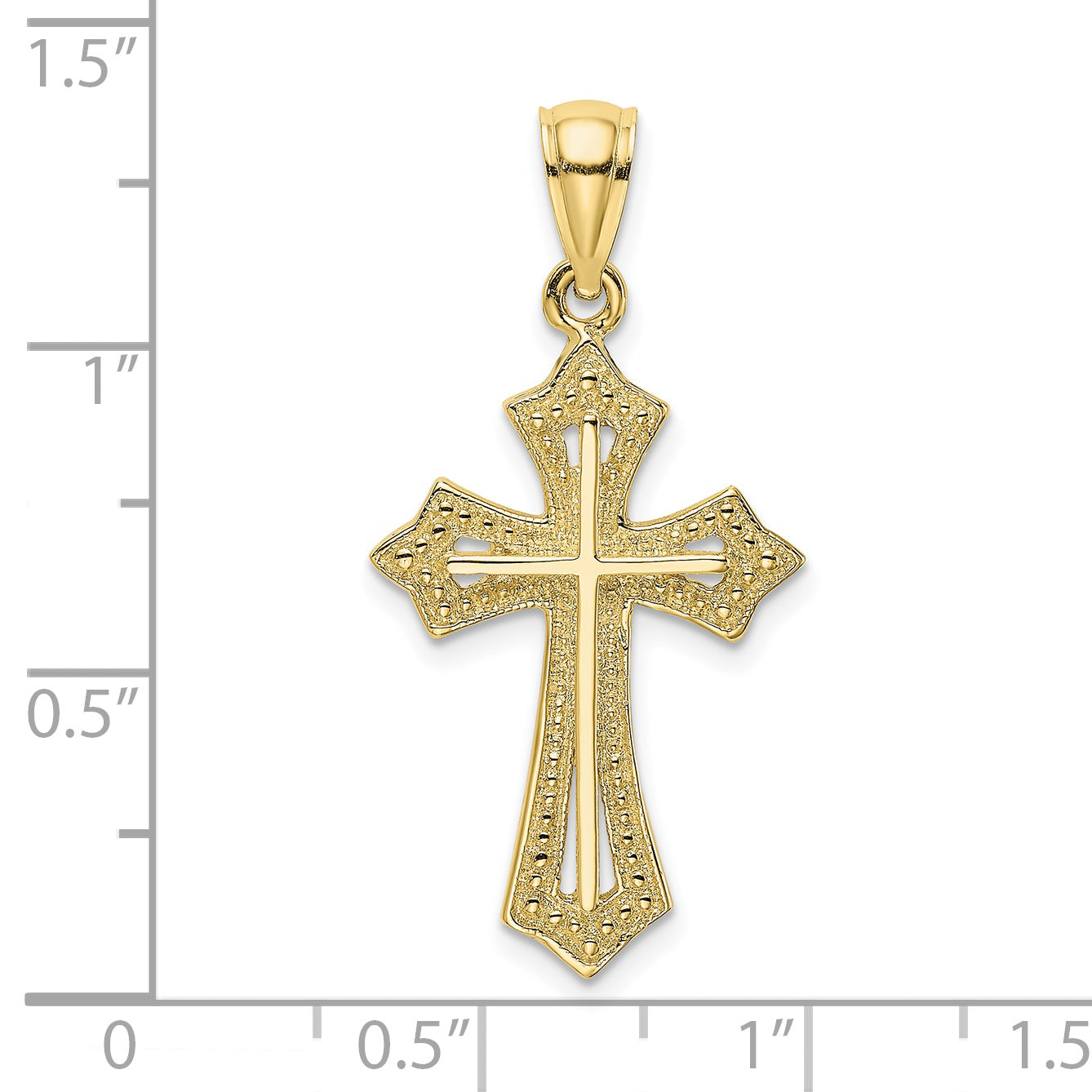 10K Beaded Cross Charm