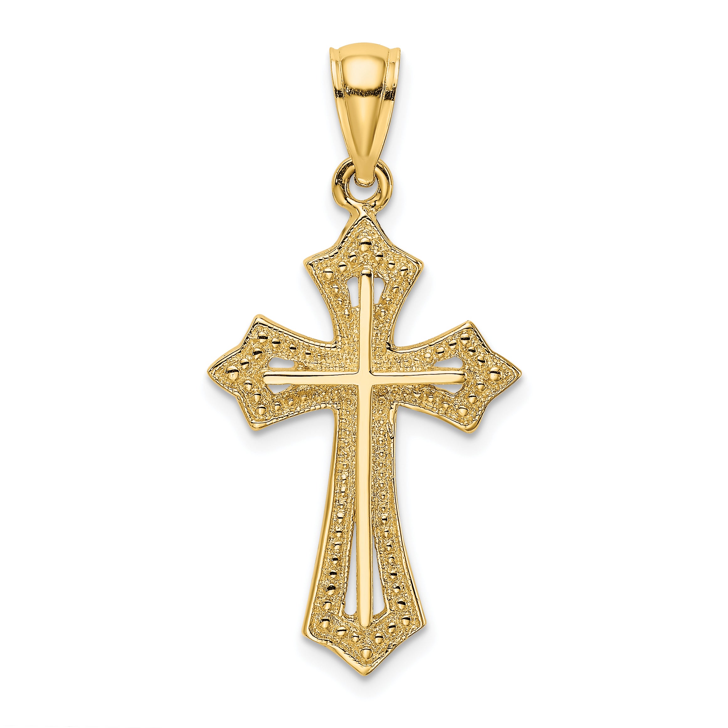 10K Beaded Cross Charm Main image