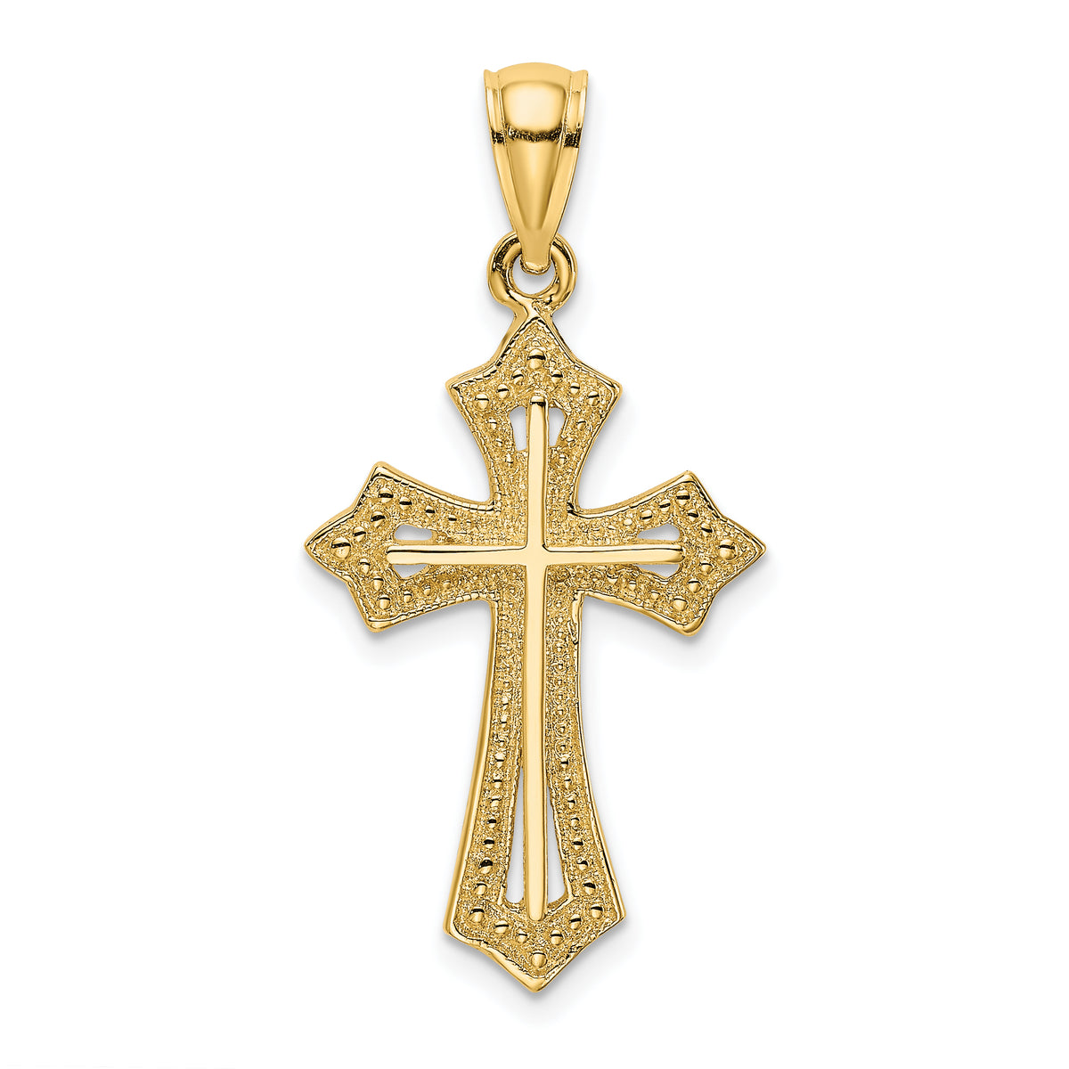 10K Beaded Cross Charm