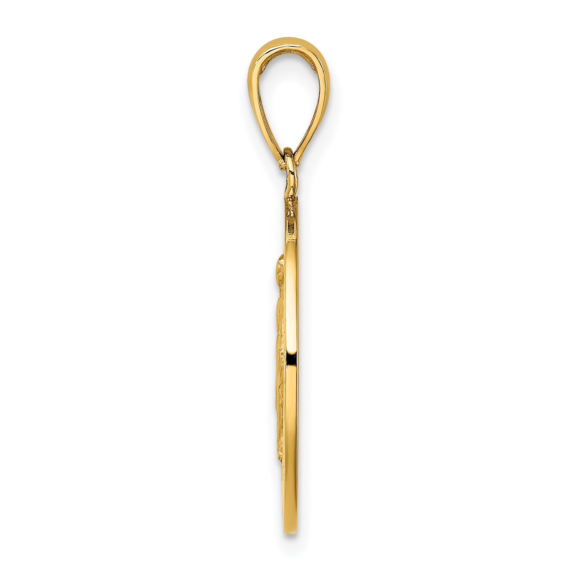 10K Polished and Satin Miraculous Medal Charm Secondary image