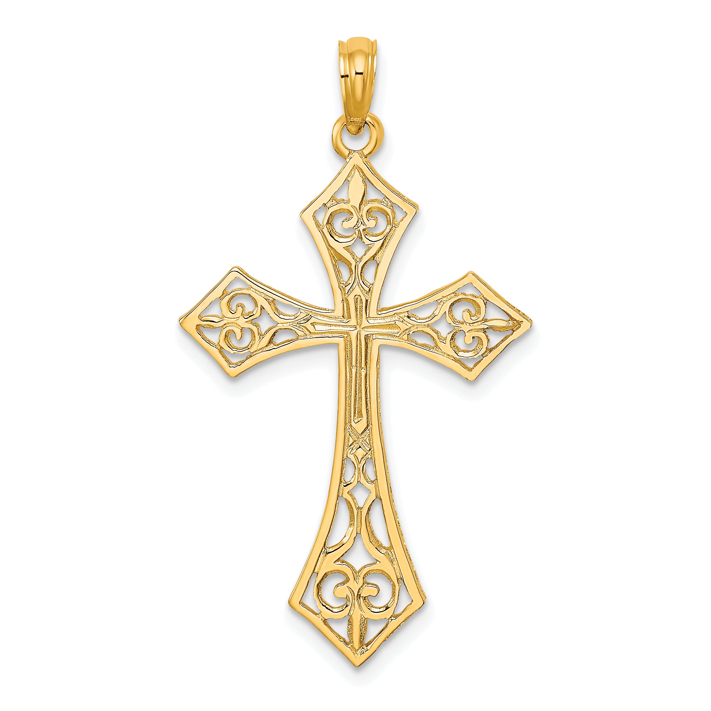 10K Filigree Cross Charm Main image