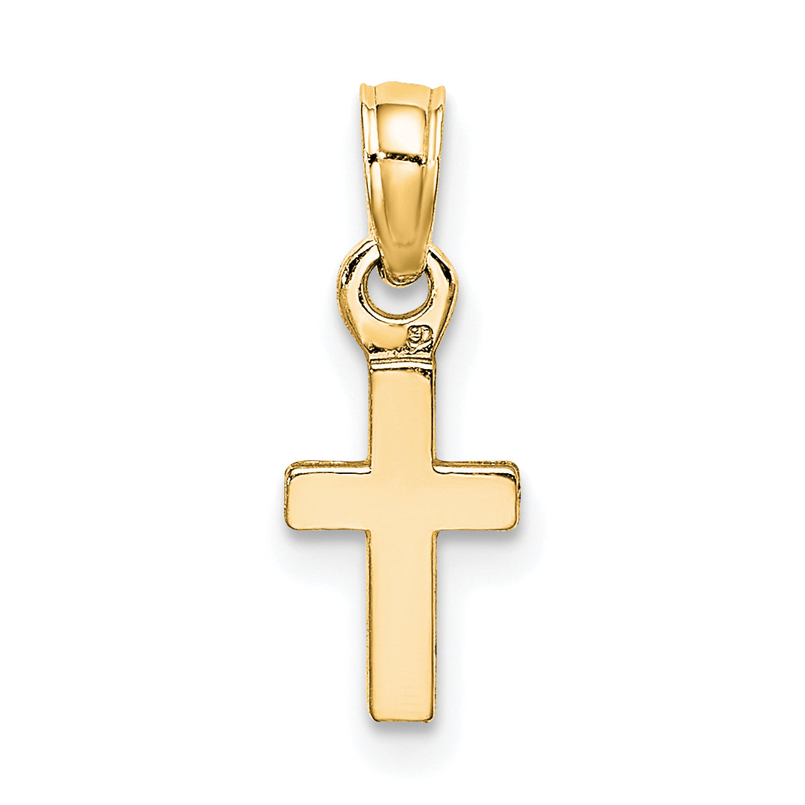 10K Polished Mini Cross Charm