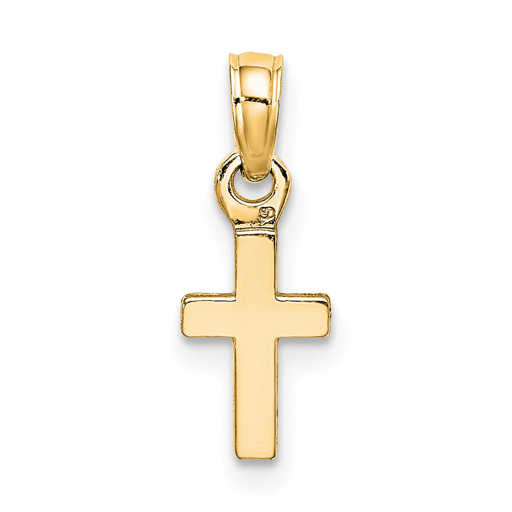 10K Polished Mini Cross Charm