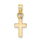10K Polished Mini Cross Charm