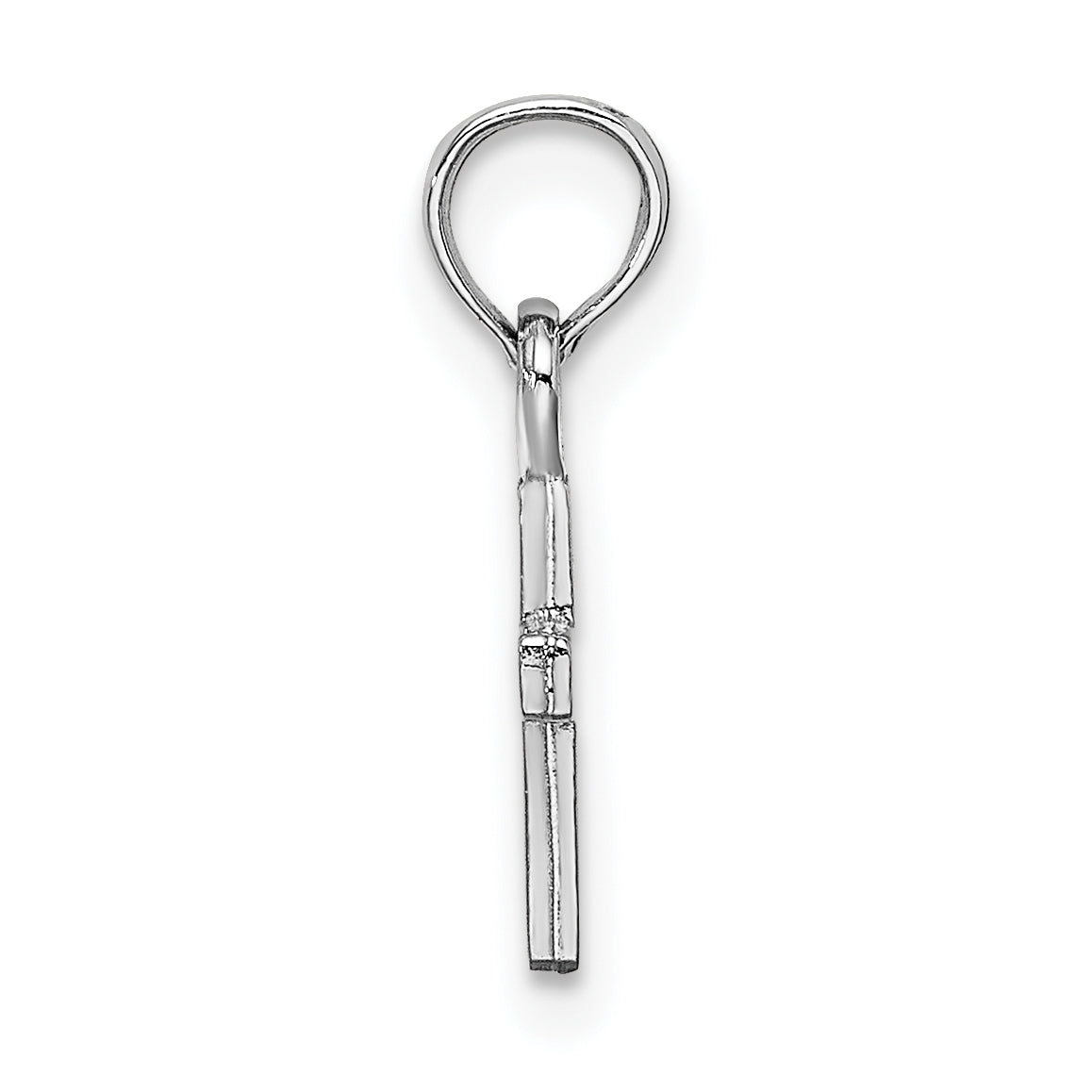 10K White Gold Polished Mini Cross Charm Secondary image