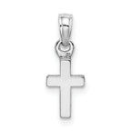 10K White Gold Polished Mini Cross Charm