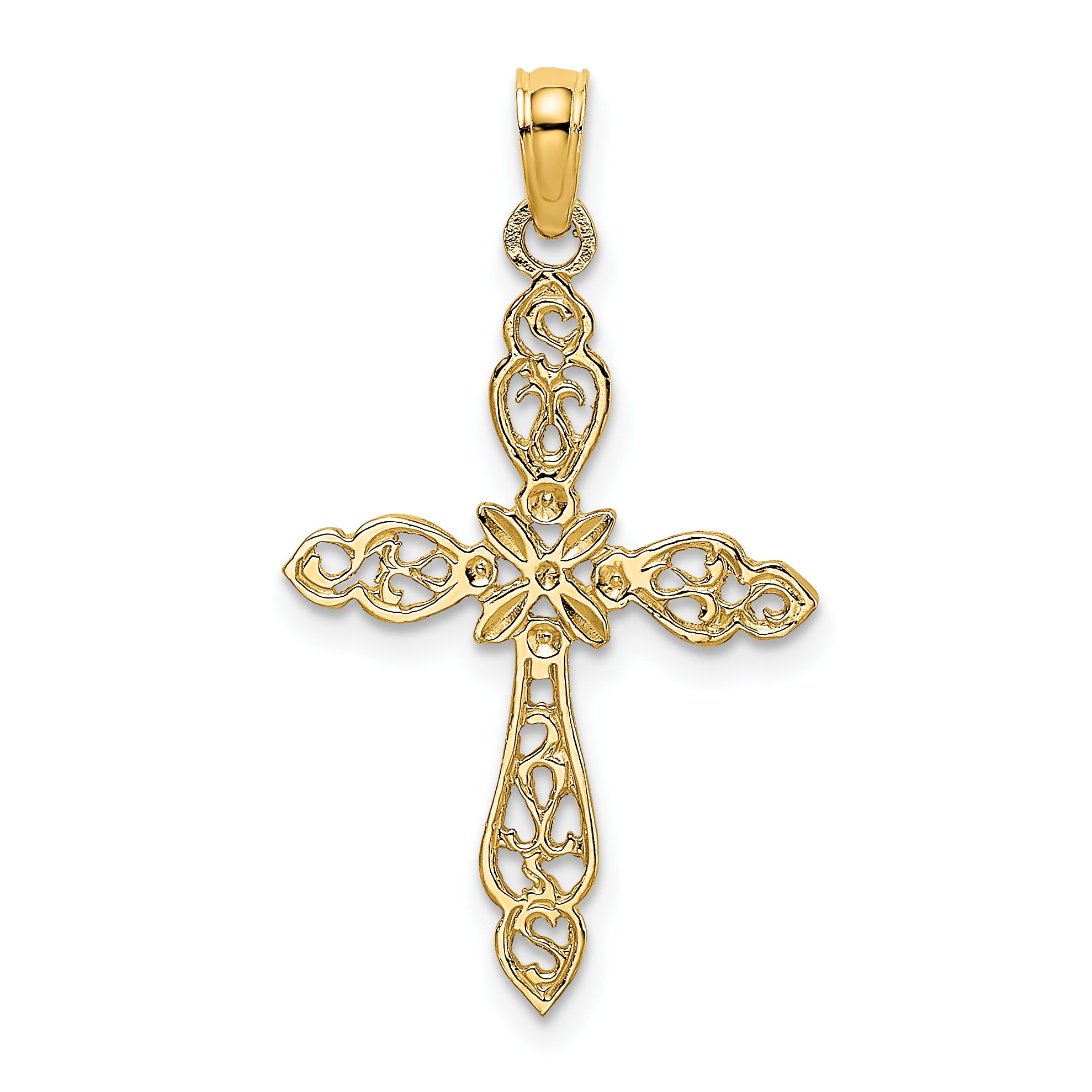 10K Polished Cut-Out Cross Charm Main image