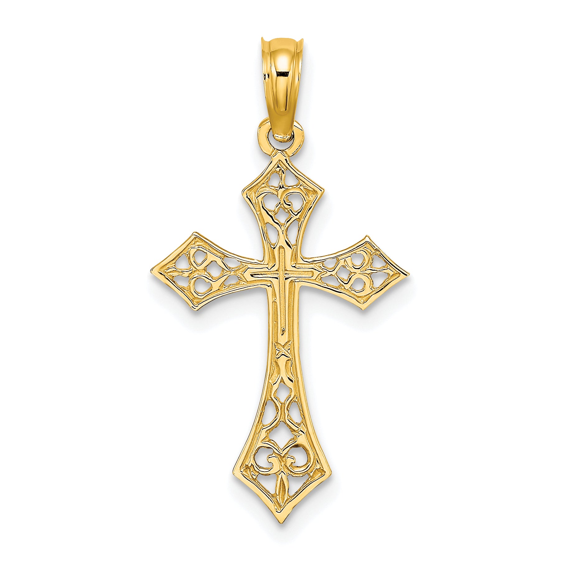 10K None Filigree Cross Charm Main image