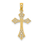 10K None Filigree Cross Charm