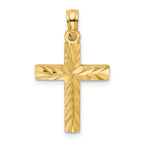 10K None D/C Block Cross  Charm