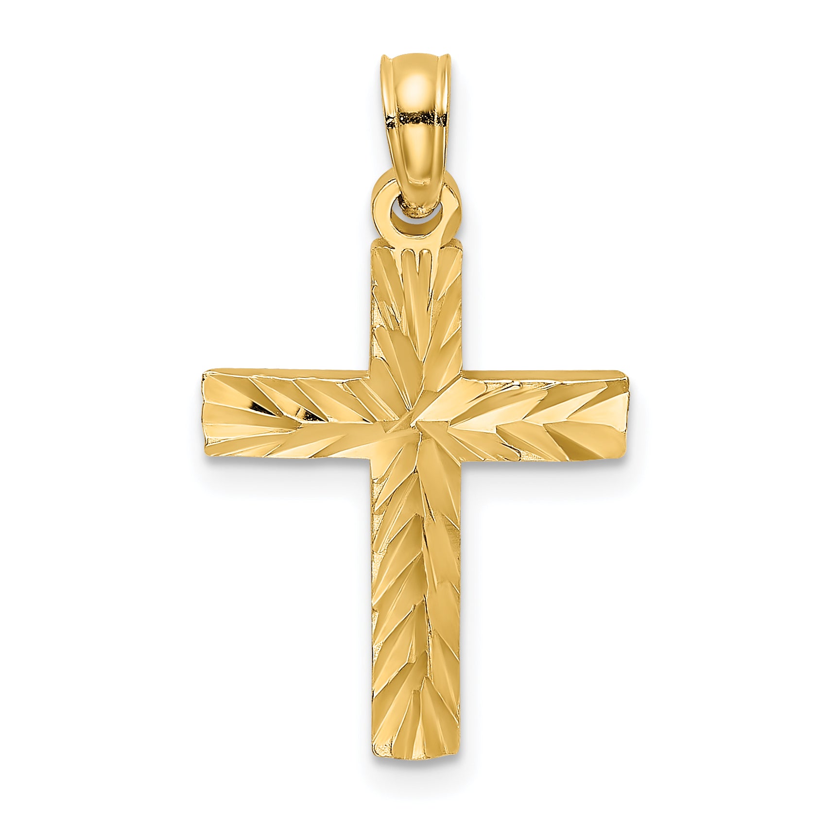 10K None D/C Block Cross  Charm