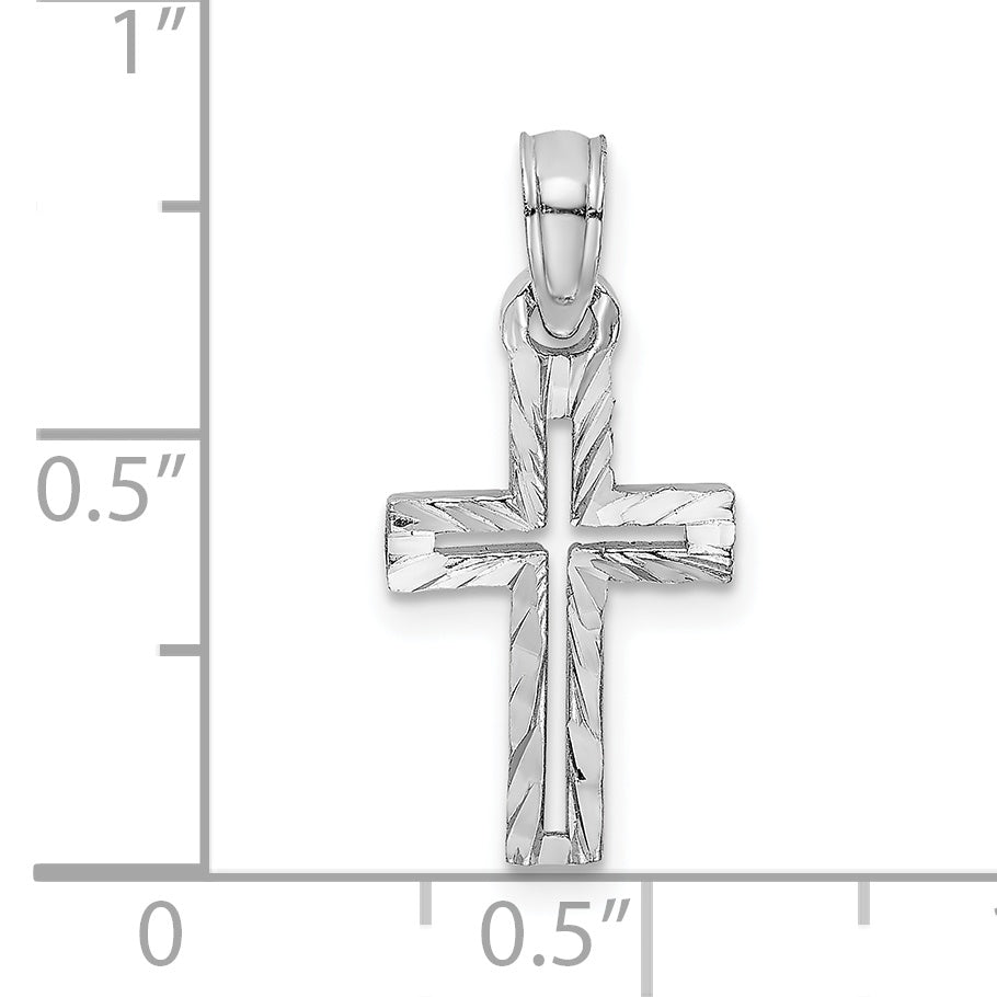 10K White Gold D/C Cross Charm Secondary image