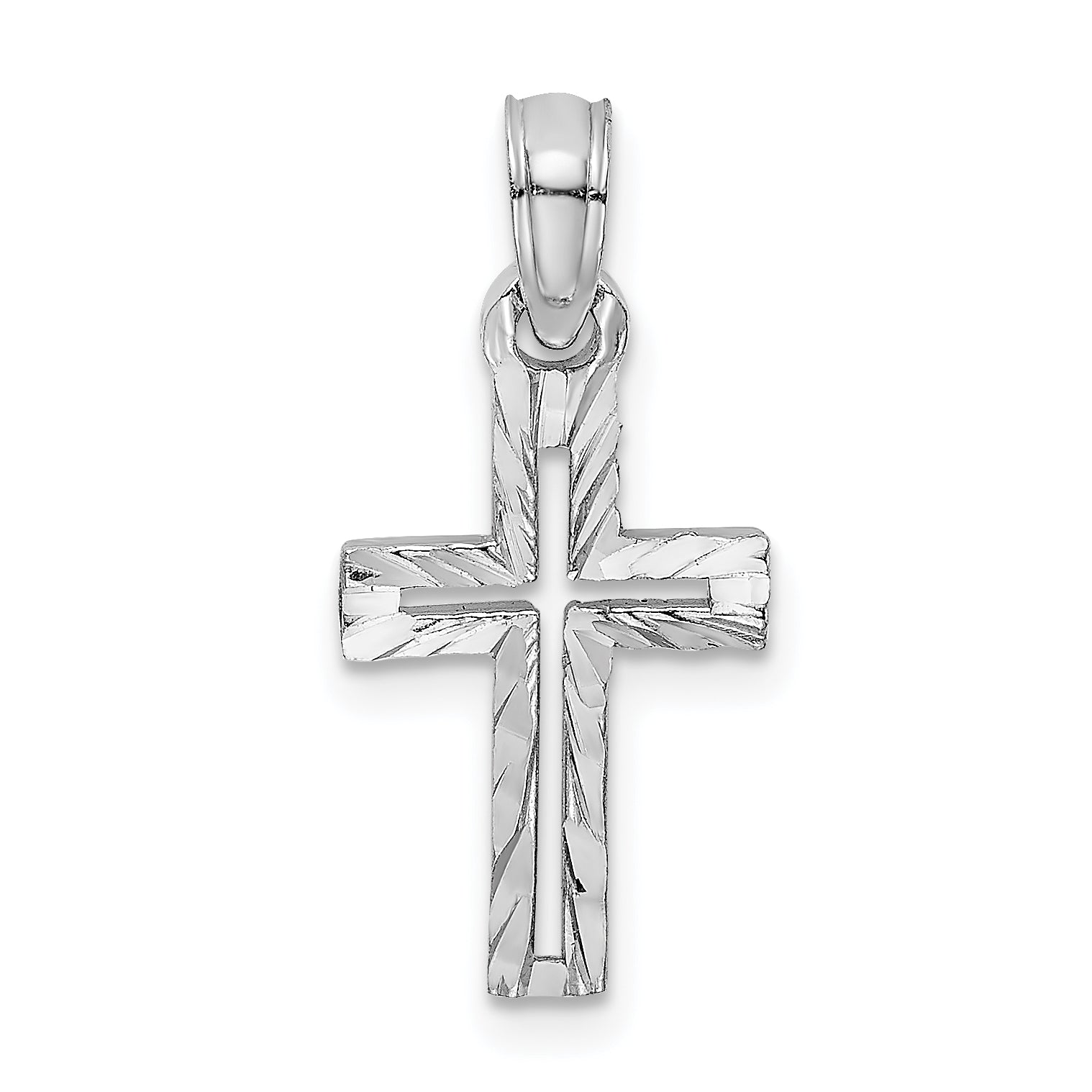 10K White Gold D/C Cross Charm Main image