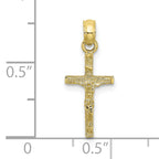 10K None Mini Crucifix Charm - view 3