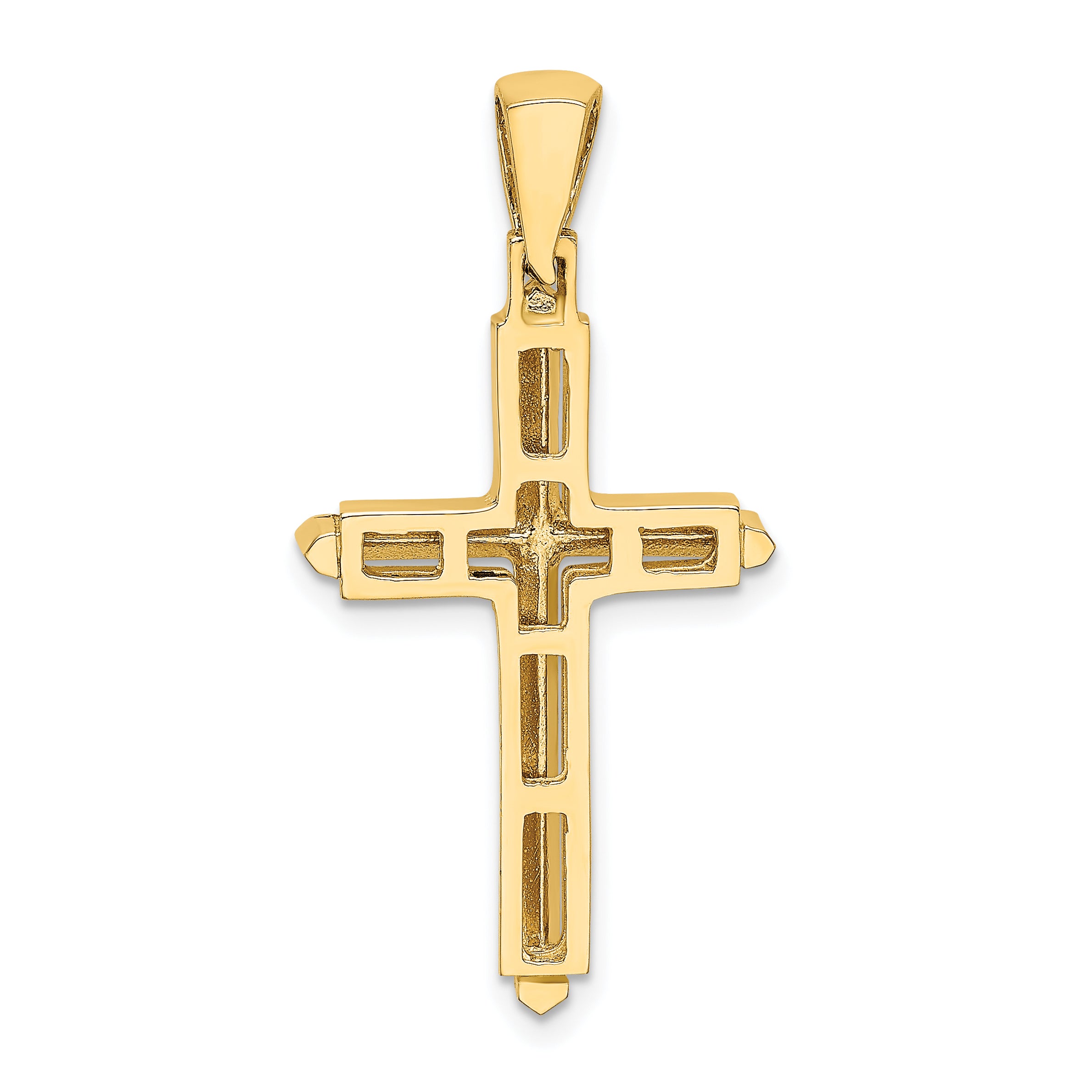 10K Polished Cross Charm