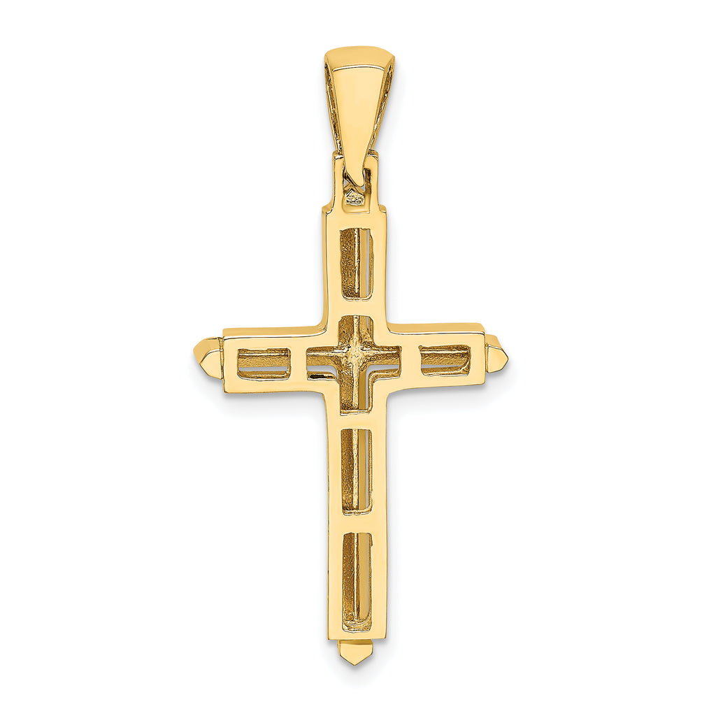 10K Polished Cross Charm