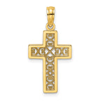 10K None Textured Lace Center Cross Charm