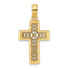 10K None Textured Lace Center Cross Charm