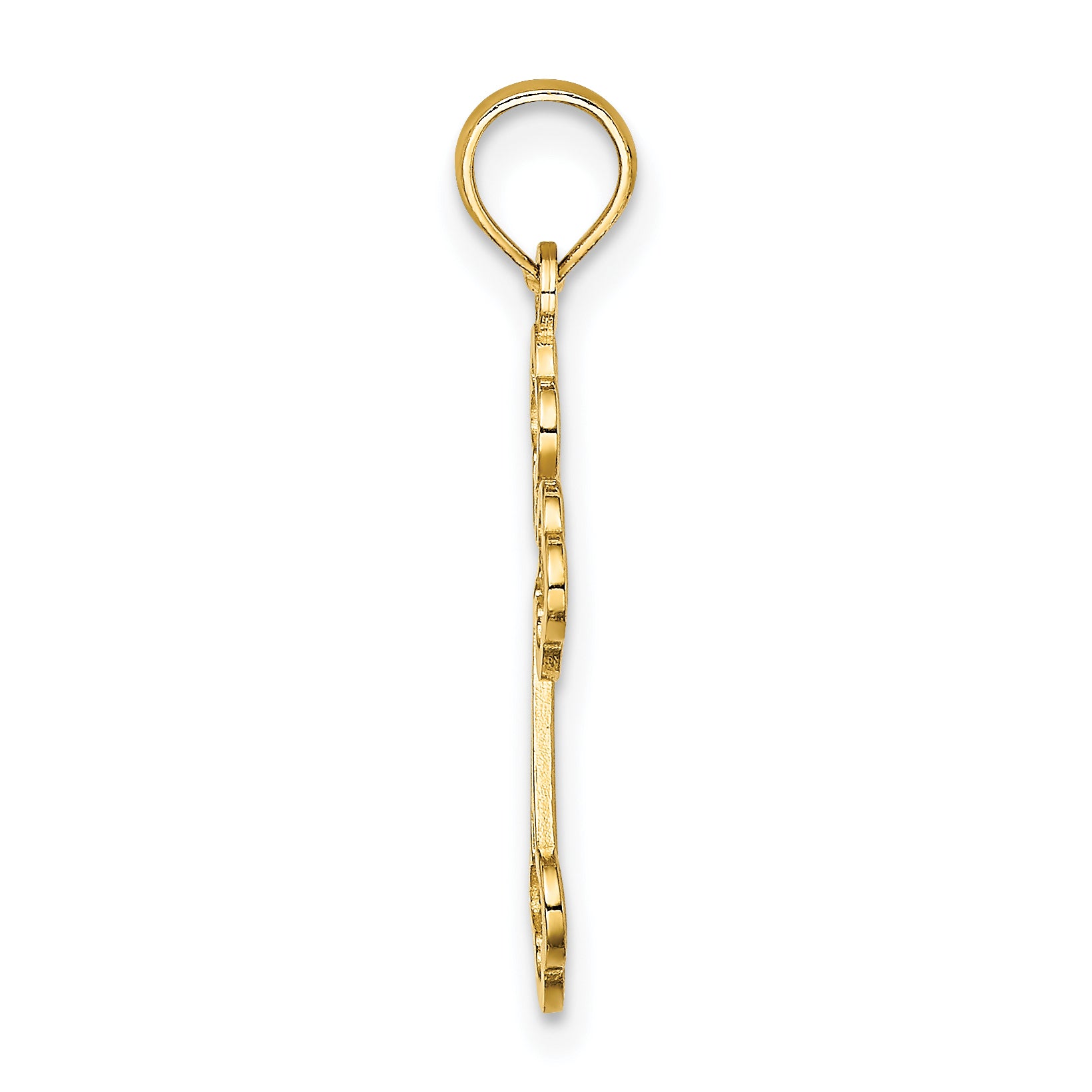 10K Lace Center Budded Cross Charm Secondary image