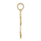 10K Lace Center Budded Cross Charm