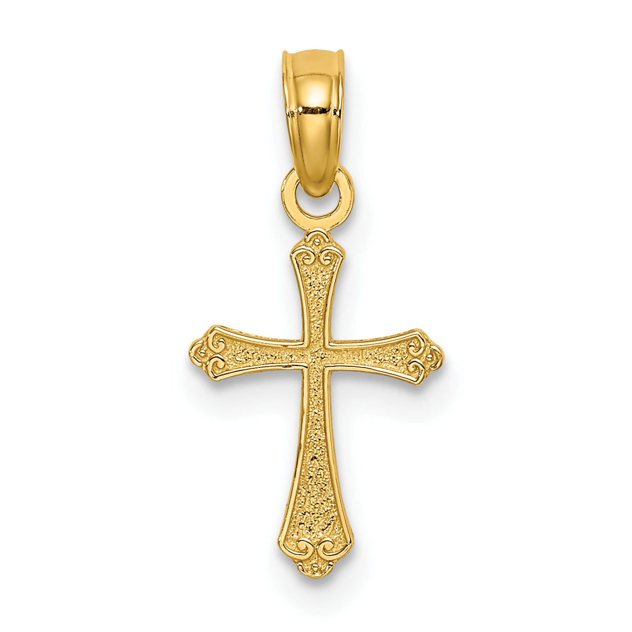 10K Textured Mini Cross Charm Main image