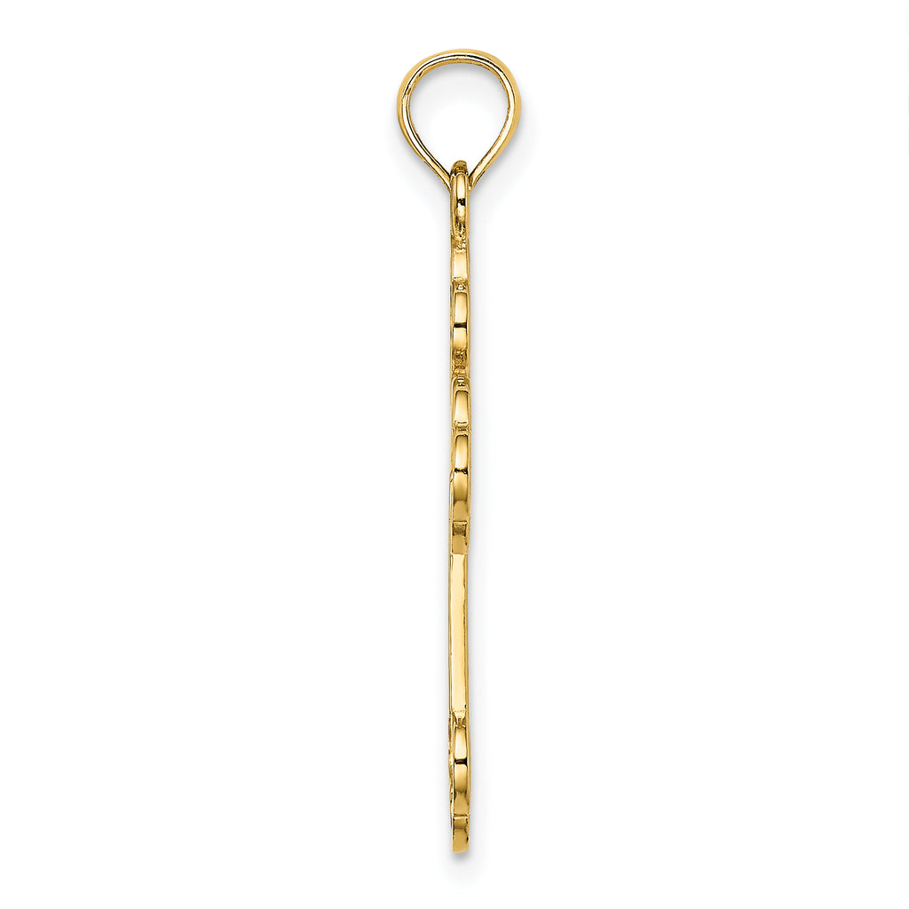 10K Cut-Out Design Cross Charm